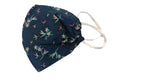 Washable Reusable Cotton 2 Layer Mask (Unisex) Blue Floral Print